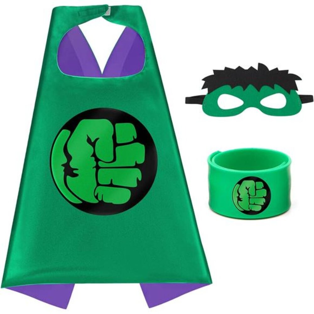 Dress Up Capes for Kids Superhero Cloak with Mask and Waistband Halloween